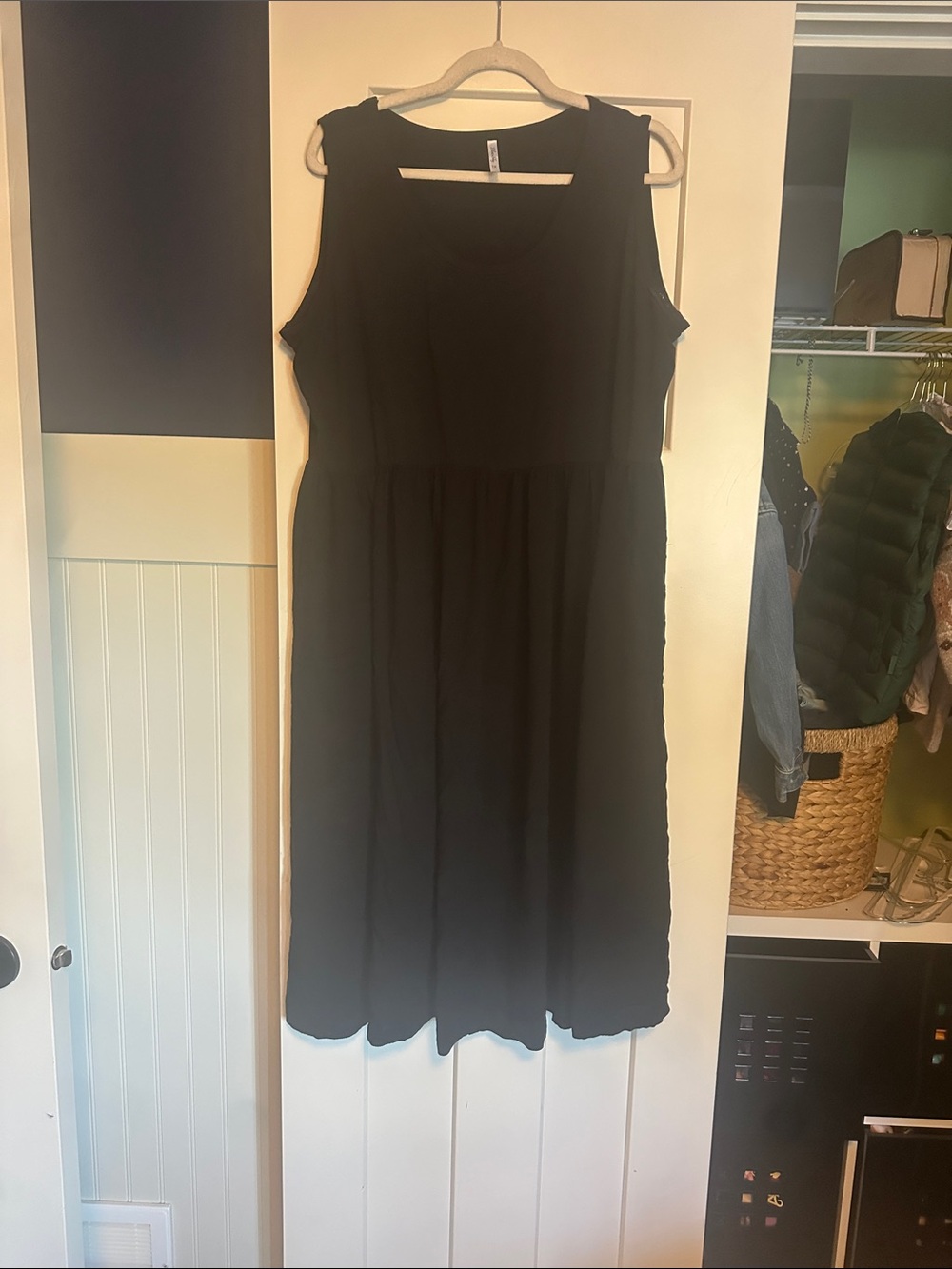 Blue Sky Black Sleeveless Midi Dress